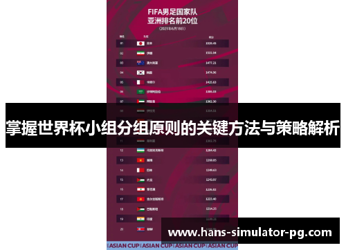 掌握世界杯小组分组原则的关键方法与策略解析